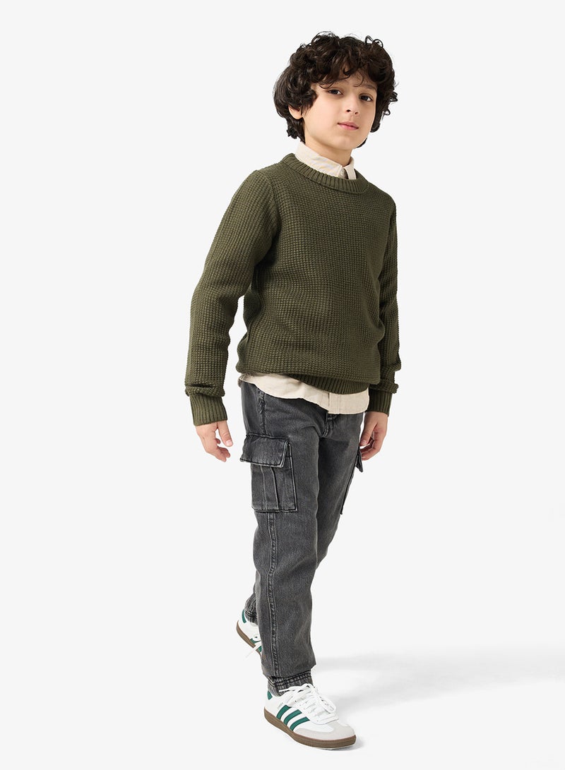 جاك وجونز جونيور كنزة قطنية برقبة دائرية للأطفال - Image 4